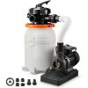 VEVOR 12″ Sand Filter Pump for Above Ground Pools Up to 15000 Gallons, 0.33 HP 3000 GPH Pool Filtration System, Pre-Assembled Core for Easy Setup, Leak-Resistant Design & 6-Way Valve(White)