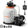VEVOR FlashPure Sand Filter Pump, 12 in for Above Ground Pool, 0.5 HP 3000 GPH, Swimming Pool Filter System with Timer, 6X Faster Filtration, Media Installed, Leak-Resistant, Ready to Use Out of Box(16 inch  1 HP  4400 GPH)