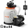 VEVOR FlashPure Sand Filter Pump, 12 in for Above Ground Pool, 0.5 HP 3000 GPH, Swimming Pool Filter System with Timer, 6X Faster Filtration, Media Installed, Leak-Resistant, Ready to Use Out of Box(14 inch  0.75 HP  3500 GPH)