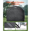 VEVOR Bike Tent, 4 to 5 Bikes, Outdoor Spacious Bike Storage Tent with Ventilated Window, Waterproof Easy-to-Install Bike Tent with High Strength Fiberglass & Dual Zippers, Fit for Bicycle(Black- Cabin-shaped – XXXL for 5-6 Bikes w/ 2 Doors)