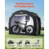 VEVOR Bike Tent, 4 to 5 Bikes, Outdoor Spacious Bike Storage Tent with Ventilated Window, Waterproof Easy-to-Install Bike Tent with High Strength Fiberglass & Dual Zippers, Fit for Bicycle(Black- Cabin-shaped – XXXL for 5-6 Bikes w/ 2 Doors)