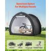 VEVOR Bike Tent, 4 to 5 Bikes, Outdoor Spacious Bike Storage Tent with Ventilated Window, Waterproof Easy-to-Install Bike Tent with High Strength Fiberglass & Dual Zippers, Fit for Bicycle(Black- Cabin-shaped – XXL for 4-5 Bikes w/ 2 Doors)