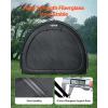 VEVOR Bike Tent, 4 to 5 Bikes, Outdoor Spacious Bike Storage Tent with Ventilated Window, Waterproof Easy-to-Install Bike Tent with High Strength Fiberglass & Dual Zippers, Fit for Bicycle(Black- Curved top – XXXL for 5-6 Bikes w/ 2 Doors)