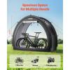 VEVOR Bike Tent, 4 to 5 Bikes, Outdoor Spacious Bike Storage Tent with Ventilated Window, Waterproof Easy-to-Install Bike Tent with High Strength Fiberglass & Dual Zippers, Fit for Bicycle(Black- Curved top – XXXL for 5-6 Bikes w/ 2 Doors)