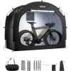 VEVOR Bike Tent, 4 to 5 Bikes, Outdoor Spacious Bike Storage Tent with Ventilated Window, Waterproof Easy-to-Install Bike Tent with High Strength Fiberglass & Dual Zippers, Fit for Bicycle(Black- Cabin-shaped – XXXL for 5-6 Bikes w/ 2 Doors)