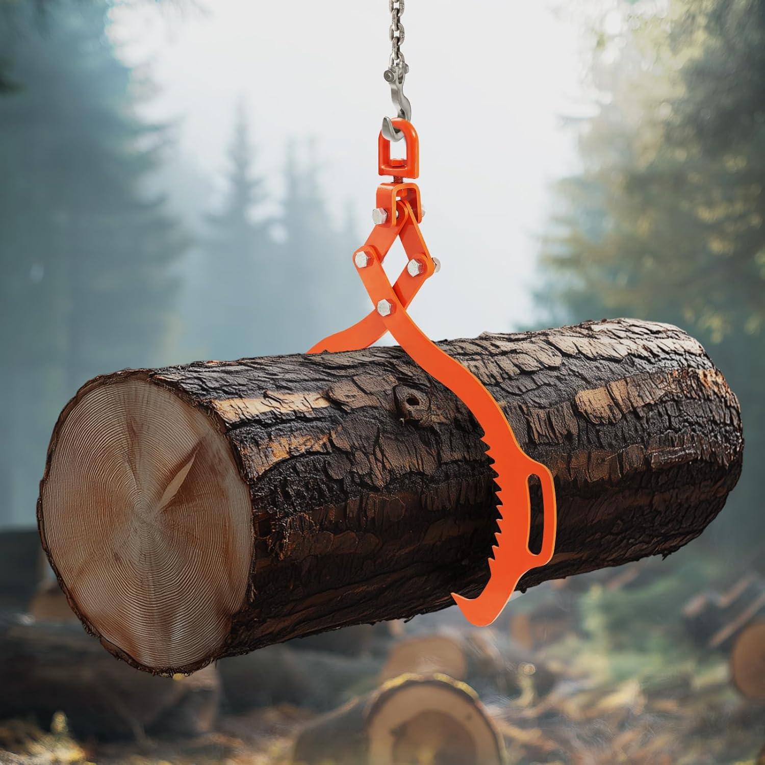 image:imageVEVOR Log Lifting Tongs 36in 4 Serrated Claw Hook Log Tongs Heavy Duty Steel Swivel Dragging Tongs 3300LBS Log Grapple with Handles Lumber Log Skidding Tongs for Tractors Trucks Forklifts ATVs2 Serrated Claw