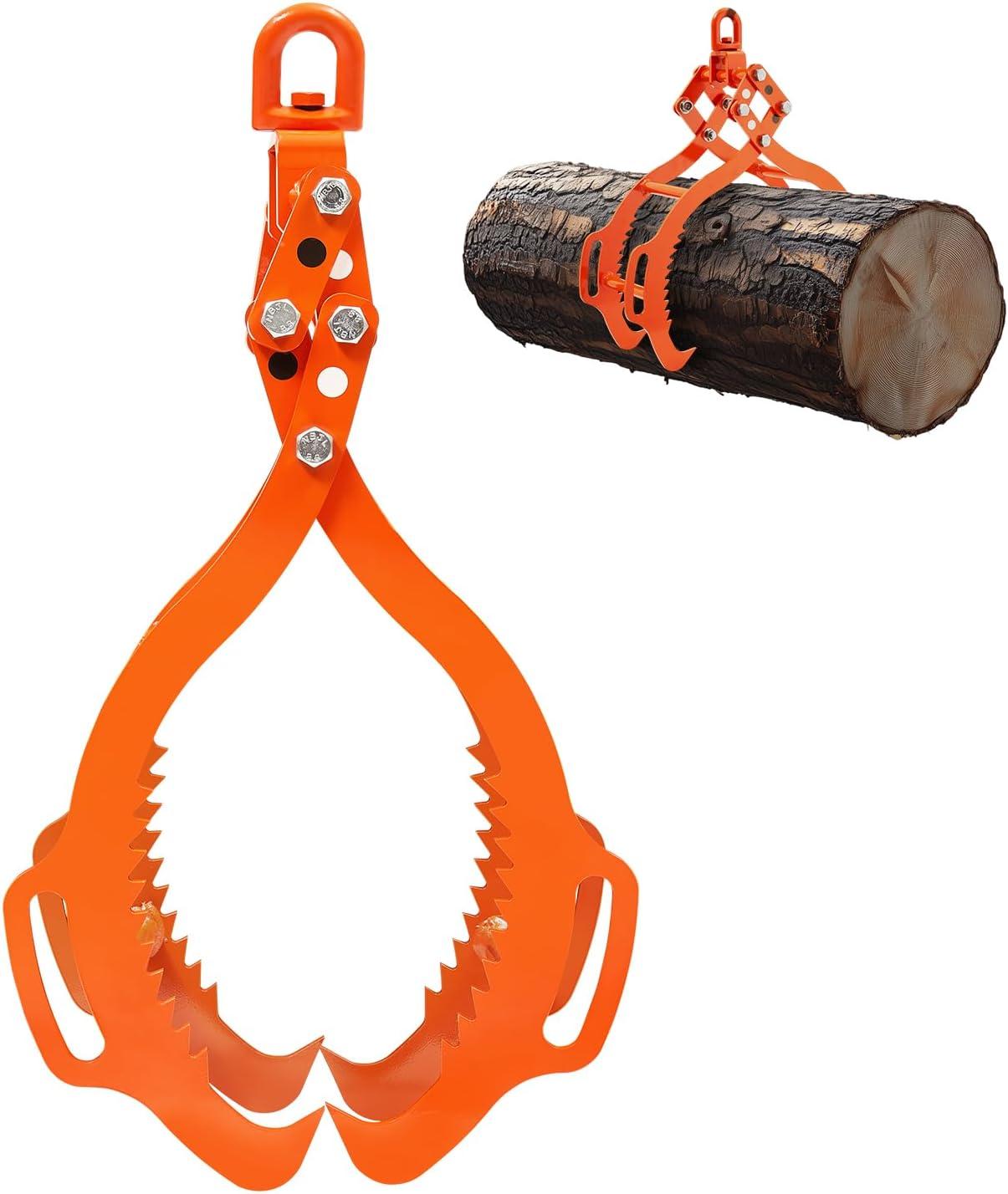 image:imageVEVOR Log Lifting Tongs 36in 4 Serrated Claw Hook Log Tongs Heavy Duty Steel Swivel Dragging Tongs 3300LBS Log Grapple with Handles Lumber Log Skidding Tongs for Tractors Trucks Forklifts ATVs4 Serrated Claw