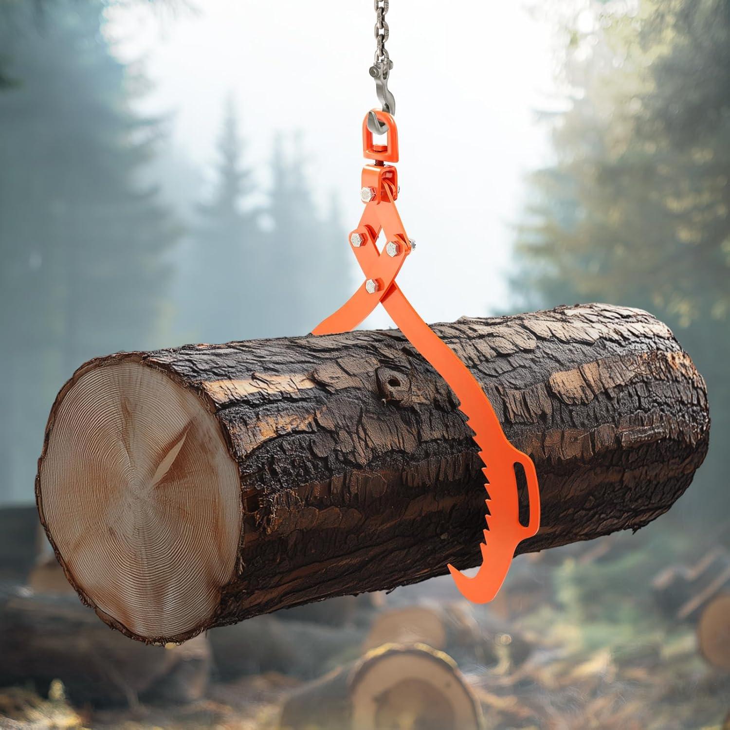 image:imageVEVOR Log Lifting Tongs 36in 4 Serrated Claw Hook Log Tongs Heavy Duty Steel Swivel Dragging Tongs 3300LBS Log Grapple with Handles Lumber Log Skidding Tongs for Tractors Trucks Forklifts ATVs2 Serrated Claw
