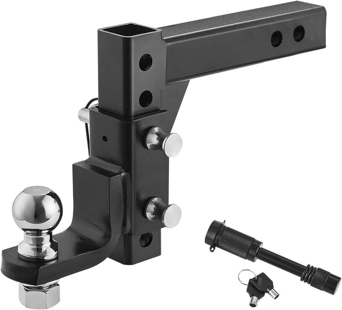 image:imageVEVOR 2 Inch Receiver Trailer Hitch Ball Mount 7500 lbs Capacity Black Carbon Steel Fits Truck RV Trailer ATV MotorcycleBlack