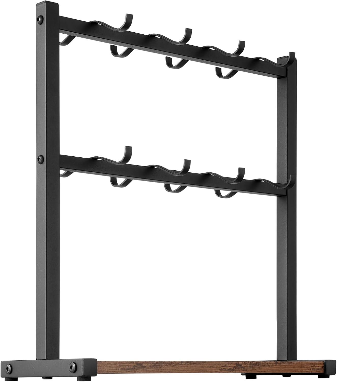 image:imageVEVOR 2 Tier Coffee Bar Organizer for Countertop Multifunctional Mug Holder and Coffee Station 12 Movable Hooks and 2 Shelves for Coffee Accessories Storage and Display Home Office Matte Black16 HooksWood Mug