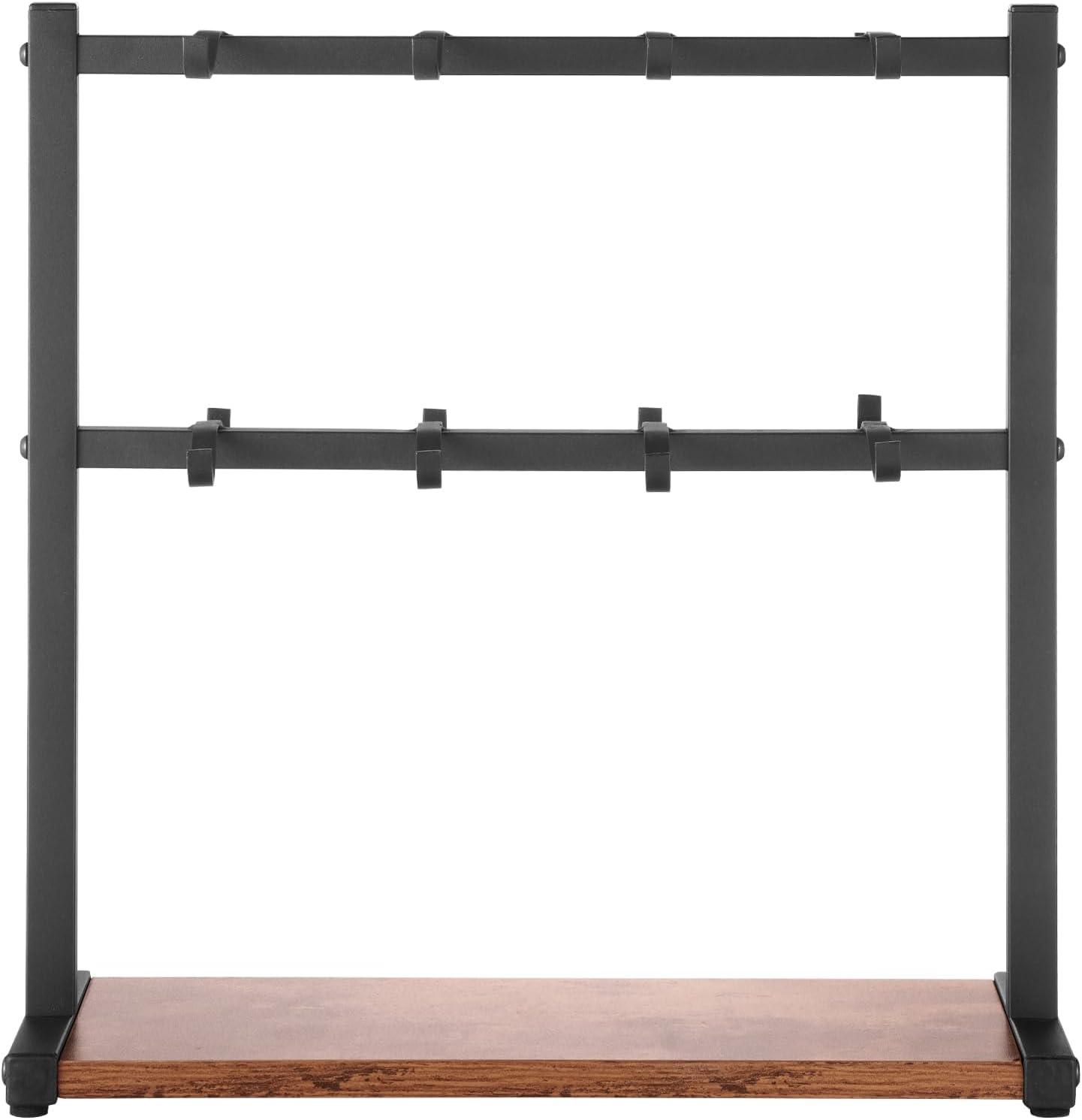 image:imageVEVOR 2 Tier Coffee Bar Organizer for Countertop Multifunctional Mug Holder and Coffee Station 12 Movable Hooks and 2 Shelves for Coffee Accessories Storage and Display Home Office Matte Black16 HooksWood Mug