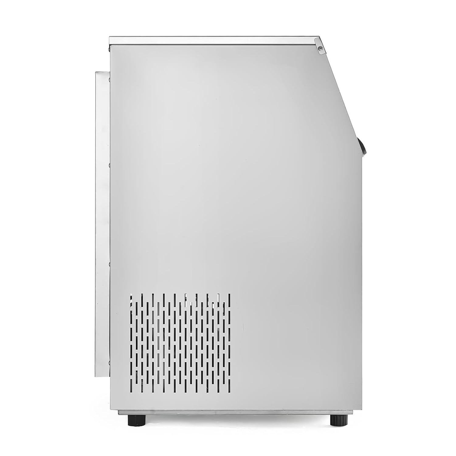 image:imageVEVOR Commercial Ice Maker Machine 130Lbs24H with 33Lbs Storage 45 Cubes per Cycle Stainless Steel Freestanding amp Under Counter Ice Maker with LED Display amp SelfCleaning for Home Bar Restaurant160lbs24H