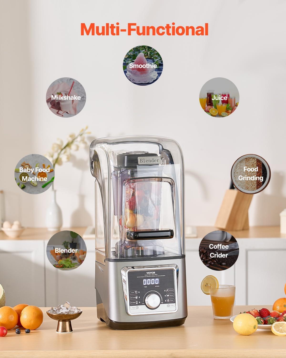 image:imageVEVOR Professional Blender for Smoothies 85 oz 1400Wwith Powerful Motor MultiFunctional Food Processing for SmoothieMilkshakeJuice Fits for Kitchen25 L 85 oz