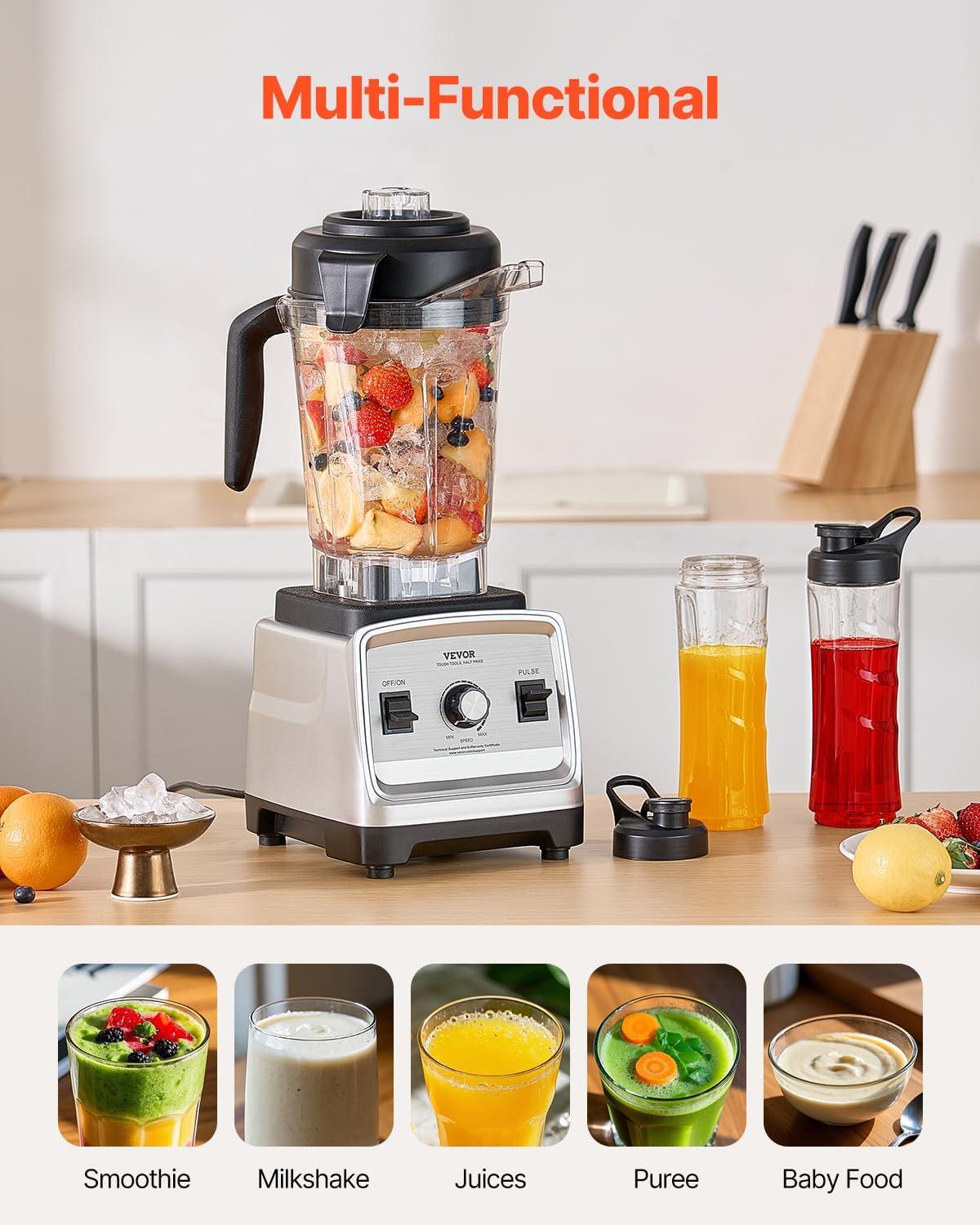 image:imageVEVOR Professional Blender for Smoothies 85 oz 1400Wwith Powerful Motor MultiFunctional Food Processing for SmoothieMilkshakeJuice Fits for Kitchen25 L 85 oz