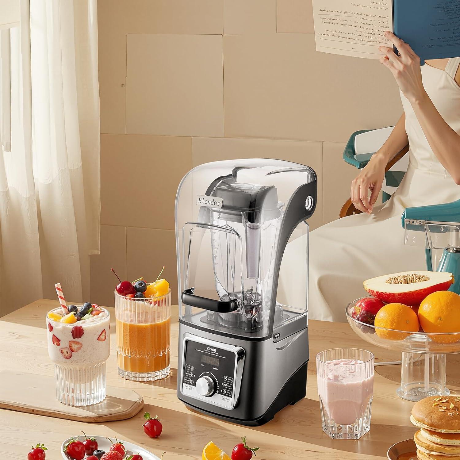 image:imageVEVOR Professional Blender for Smoothies 85 oz 1400Wwith Powerful Motor MultiFunctional Food Processing for SmoothieMilkshakeJuice Fits for Kitchen25 L 85 oz