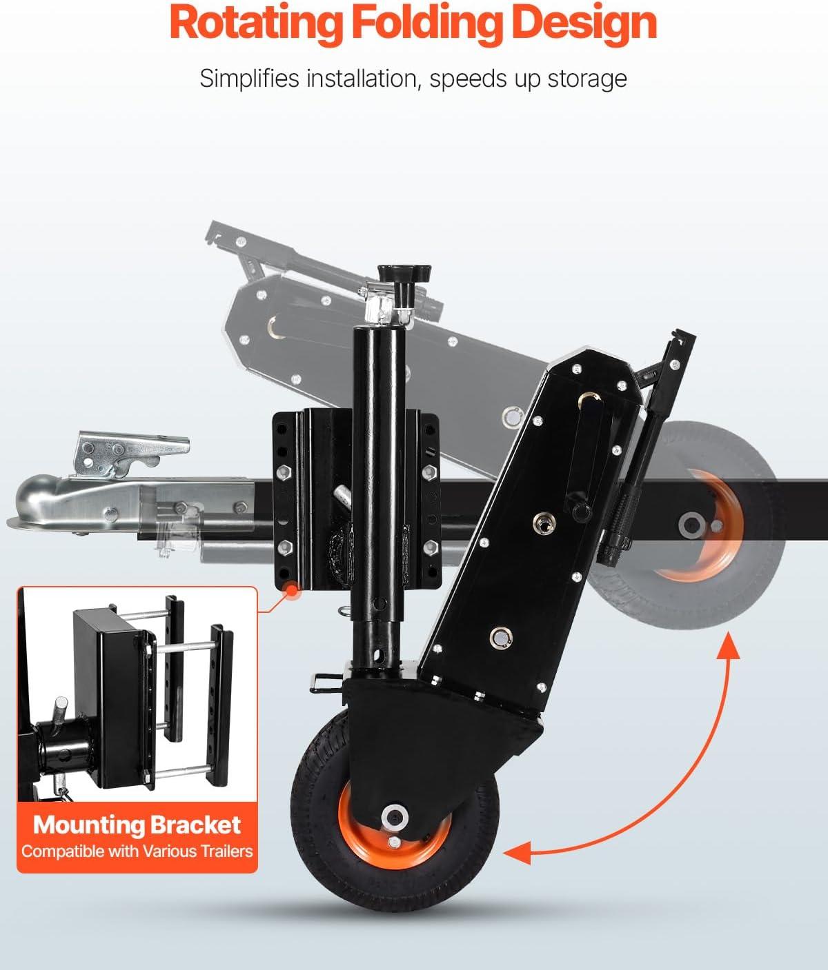 image:imageVEVOR Trailer Dolly 500lbs Tongue Weight Capacity 13 inch232 inch Height Adjustable Trailer Mover Dolly 9inch Pneumatic Rubber Tire Manual or Electric Wrench Drive for Moving RV Trailer