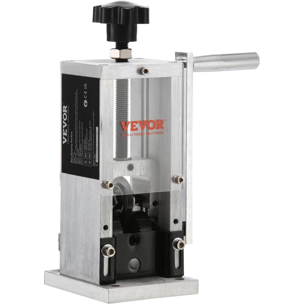 image:imageVEVOR Electric Wire Stripping Machine 006157 in 400W Automatic Motorized Cable Stripper 984 IPS 15 mmin Wire Peeler with Blades VShaped Rollers Cooling Fan for Scrap Copper RecyclingHand Crank or Drill Powered