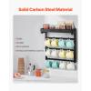 VEVOR 2 Tier Coffee Bar Organizer for Countertop, Multifunctional Mug Holder and Coffee Station, 12 Movable Hooks and 2 Shelves for Coffee Accessories Storage and Display, Home Office (Matte Black)(12 Hooks-Wall Mounted)