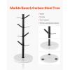 VEVOR 2 Tier Coffee Bar Organizer for Countertop, Multifunctional Mug Holder and Coffee Station, 12 Movable Hooks and 2 Shelves for Coffee Accessories Storage and Display, Home Office (Matte Black)(8 Hooks-Tree)