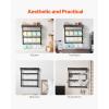 VEVOR 2 Tier Coffee Bar Organizer for Countertop, Multifunctional Mug Holder and Coffee Station, 12 Movable Hooks and 2 Shelves for Coffee Accessories Storage and Display, Home Office (Matte Black)(12 Hooks-Wall Mounted)
