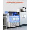 VEVOR Commercial Ice Maker Machine, 130Lbs/24H with 33Lbs Storage, 45 Cubes per Cycle, Stainless Steel Freestanding & Under Counter Ice Maker with LED Display & Self-Cleaning, for Home Bar Restaurant(440lbs/24H)