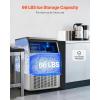VEVOR Commercial Ice Maker Machine, 130Lbs/24H with 33Lbs Storage, 45 Cubes per Cycle, Stainless Steel Freestanding & Under Counter Ice Maker with LED Display & Self-Cleaning, for Home Bar Restaurant(160lbs/24H)