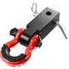 VEVOR Shackle Hitch Receiver, Fits 2″ Receivers, 52900 lbs Breaking Strength, D Ring Shackle with Trailer Hitch Lock Pin, Heavy Duty Towing Accessories for Trucks, Jeeps, Off-Road Vehicle Recovery(52900lbs with D Ring Shackle)