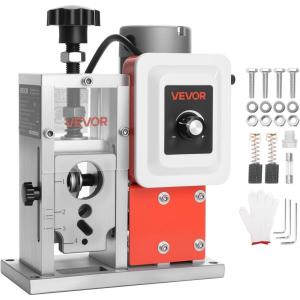 VEVOR Electric Wire Stripping Machine, 0.06-1.57 in, 400W Automatic Motorized Cable Stripper, 9.84 IPS (15 m/min) Wire Peeler with Blades, V-Shaped Rollers, Cooling Fan, for Scrap Copper Recycling(Electric 400W)