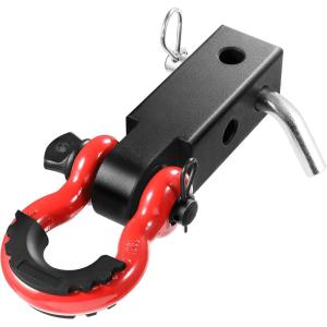 VEVOR Shackle Hitch Receiver, Fits 2″ Receivers, 52900 lbs Breaking Strength, D Ring Shackle with Trailer Hitch Lock Pin, Heavy Duty Towing Accessories for Trucks, Jeeps, Off-Road Vehicle Recovery(66000lbs with D Ring Shackle)
