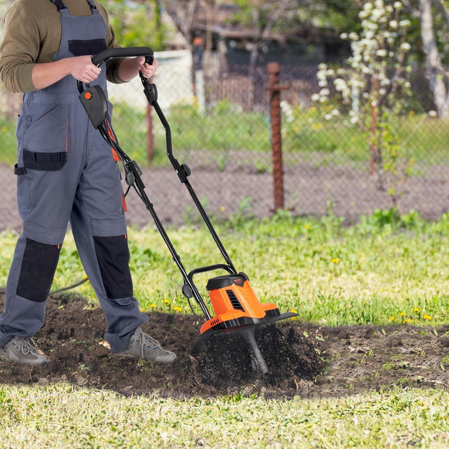 image:imageVEVOR 10 Amp Electric Tiller 14 Tilling Width 394 Tilling Depth Corded Electric TillerCultivator Steel Mn Tines Rototiller for Garden Lawn Soil Digging10 Amp 14 width