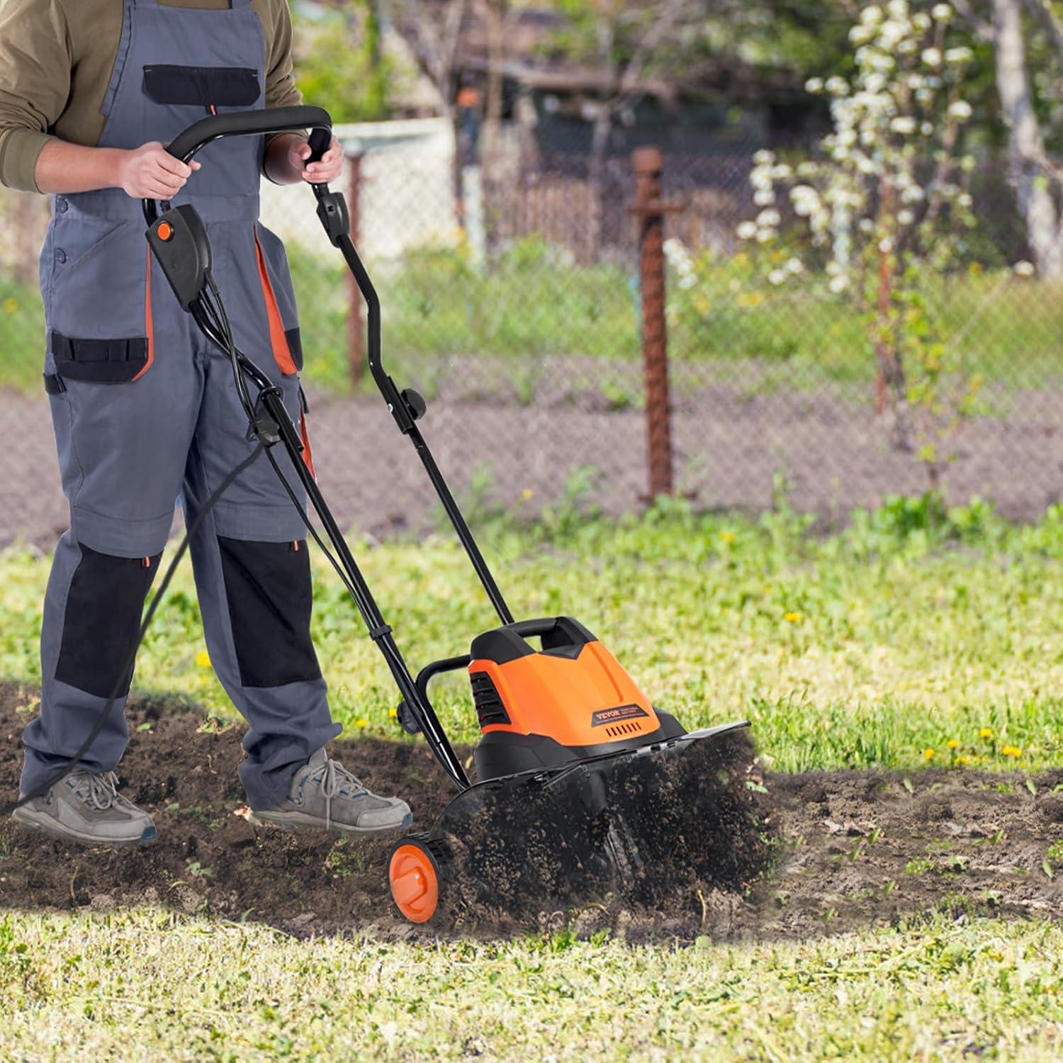 image:imageVEVOR 10 Amp Electric Tiller 14 Tilling Width 394 Tilling Depth Corded Electric TillerCultivator Steel Mn Tines Rototiller for Garden Lawn Soil Digging12 Amp 18 width