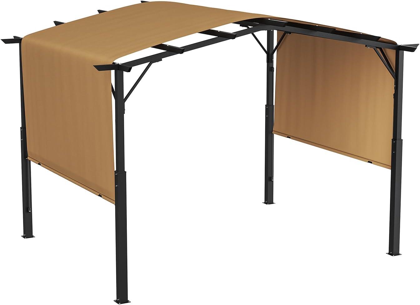 image:imageVEVOR 10 x 10 ft Outdoor Pergola Arched Top Metal Pergola Retractable Pergola with Sun Shade Canopy Large Patio Shelter Pavilion Heavy Duty Garden Pergola for Deck Backyard Porch Poolside10 x 10 ft