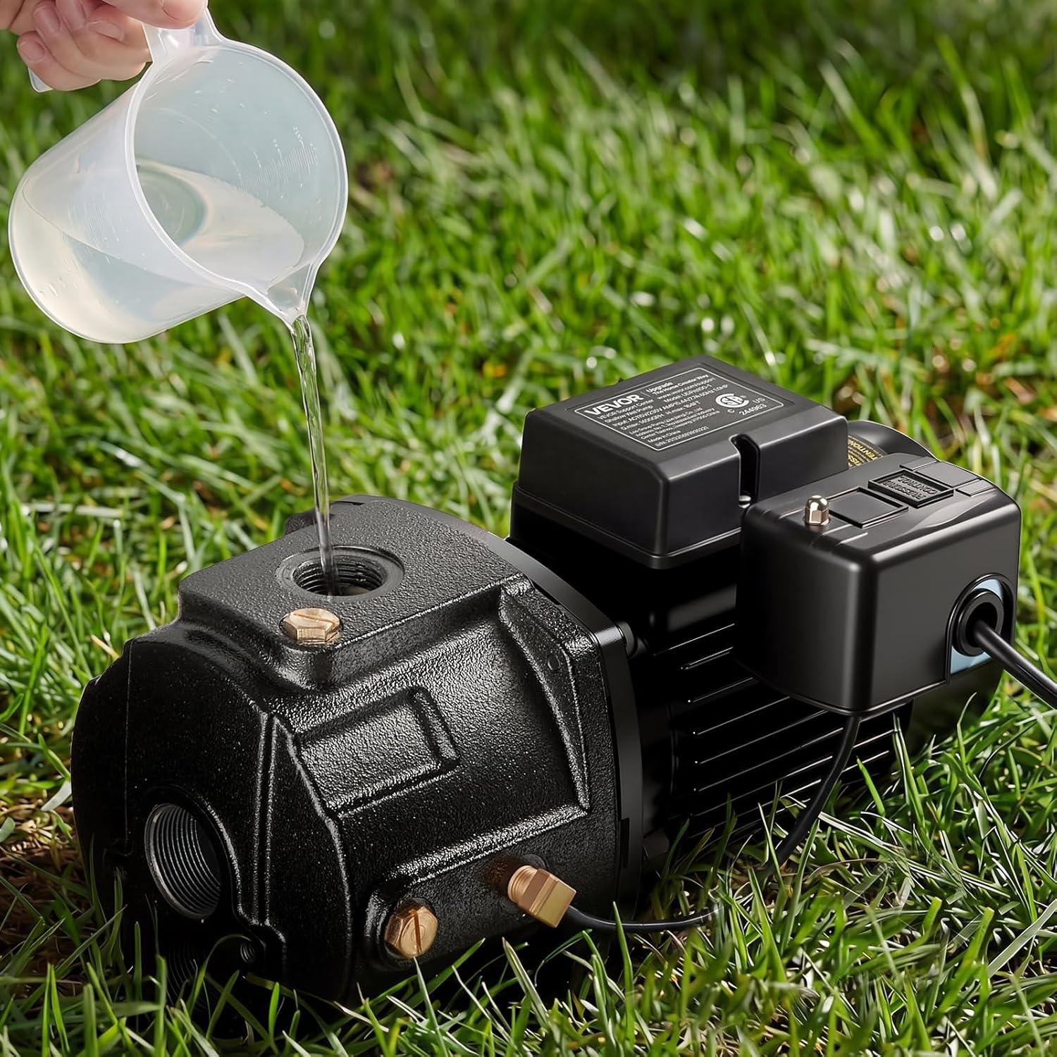 image:imageVEVOR 2 HP Shallow Well Jet Pump 230 Volt 5200 GPH Cast Iron Well Jet Pump with 112 ft Max Head Lift Check Valve Thermal Protection Automatic OnOff for Garden Irrigation Lawn Sprinkler System1 HP