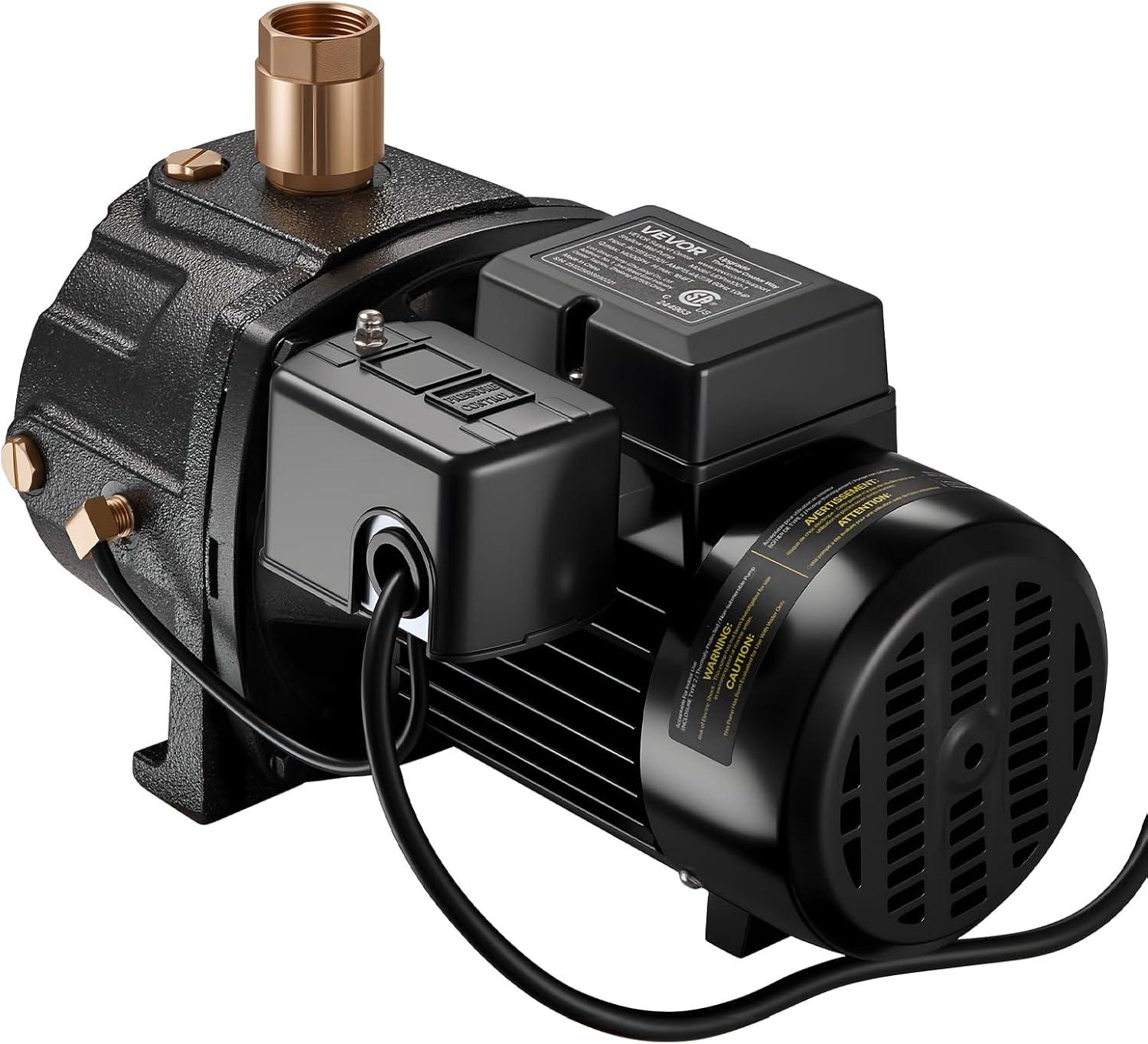 image:imageVEVOR 2 HP Shallow Well Jet Pump 230 Volt 5200 GPH Cast Iron Well Jet Pump with 112 ft Max Head Lift Check Valve Thermal Protection Automatic OnOff for Garden Irrigation Lawn Sprinkler System1 HP