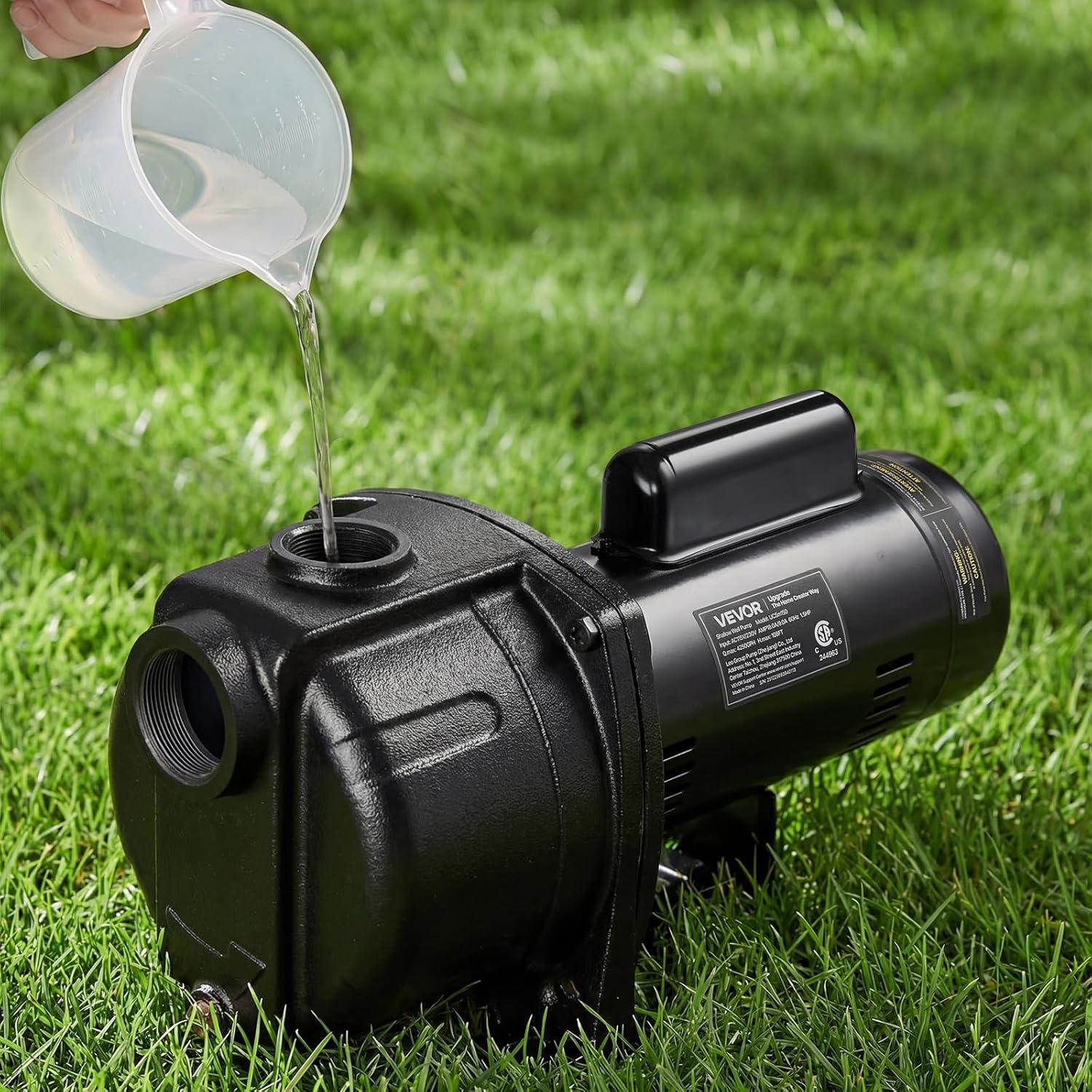 image:imageVEVOR 2 HP Shallow Well Jet Pump 230 Volt 5200 GPH Cast Iron Well Jet Pump with 112 ft Max Head Lift Check Valve Thermal Protection Automatic OnOff for Garden Irrigation Lawn Sprinkler System2 HP