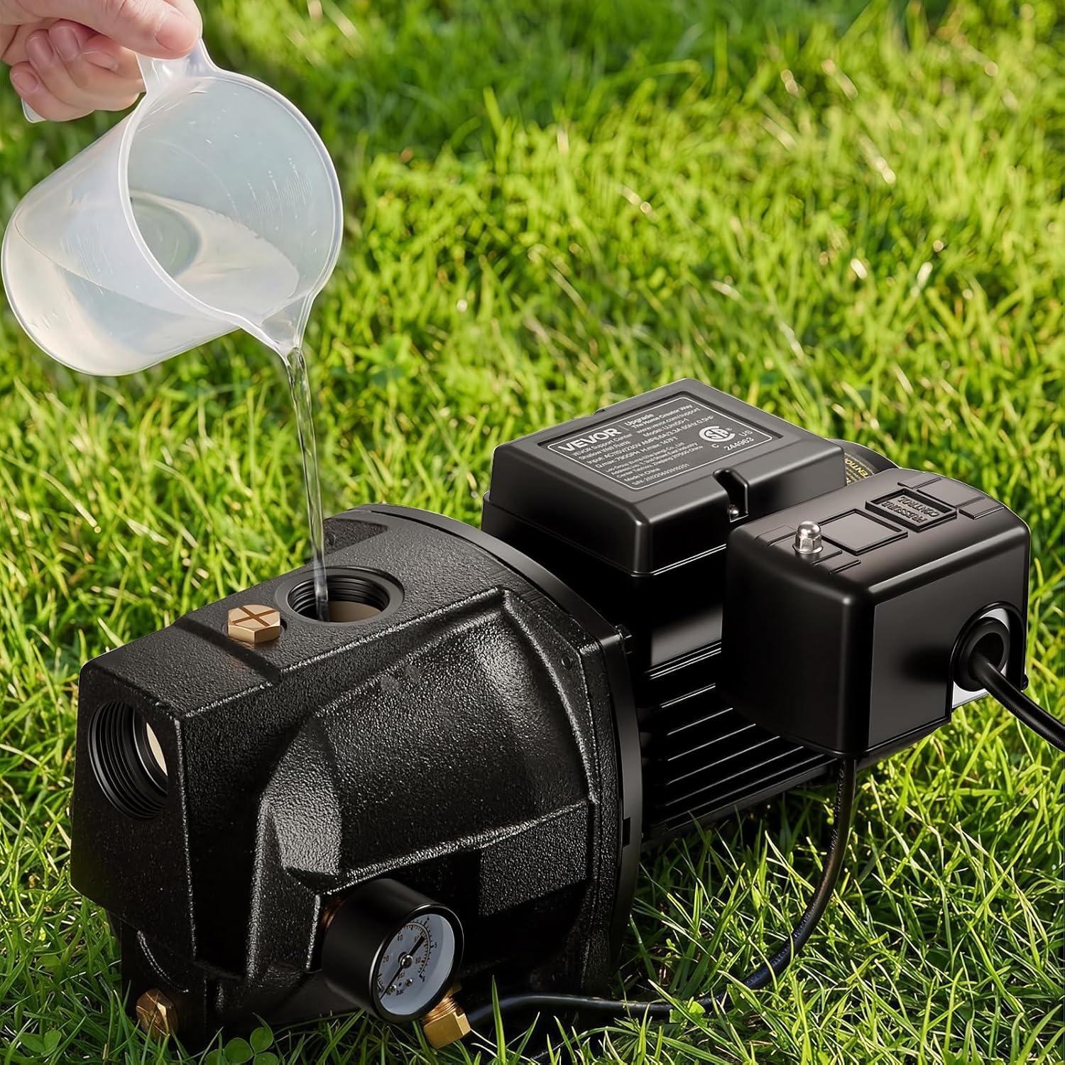image:imageVEVOR 2 HP Shallow Well Jet Pump 230 Volt 5200 GPH Cast Iron Well Jet Pump with 112 ft Max Head Lift Check Valve Thermal Protection Automatic OnOff for Garden Irrigation Lawn Sprinkler System12 HP