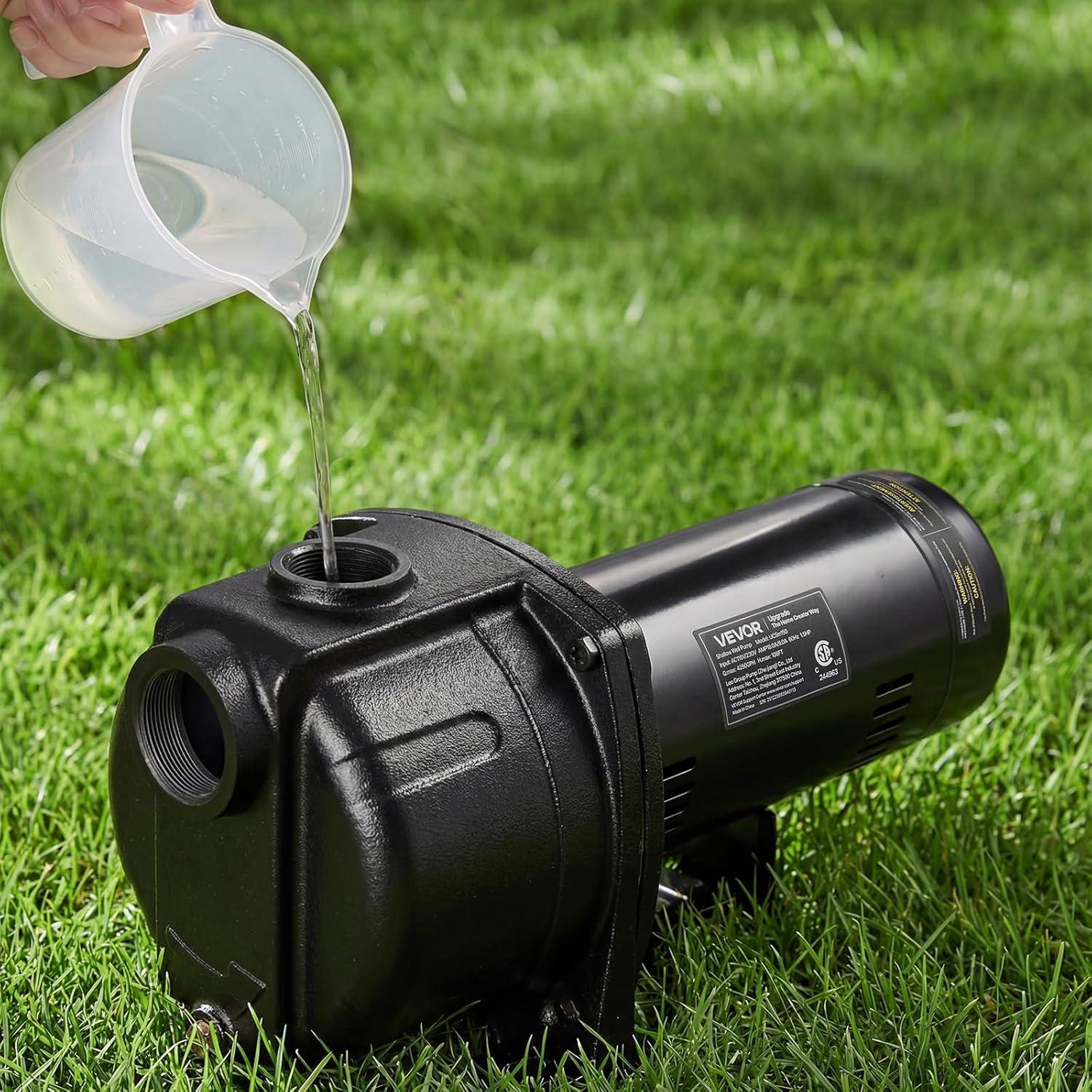 image:imageVEVOR 2 HP Shallow Well Jet Pump 230 Volt 5200 GPH Cast Iron Well Jet Pump with 112 ft Max Head Lift Check Valve Thermal Protection Automatic OnOff for Garden Irrigation Lawn Sprinkler System15 HP