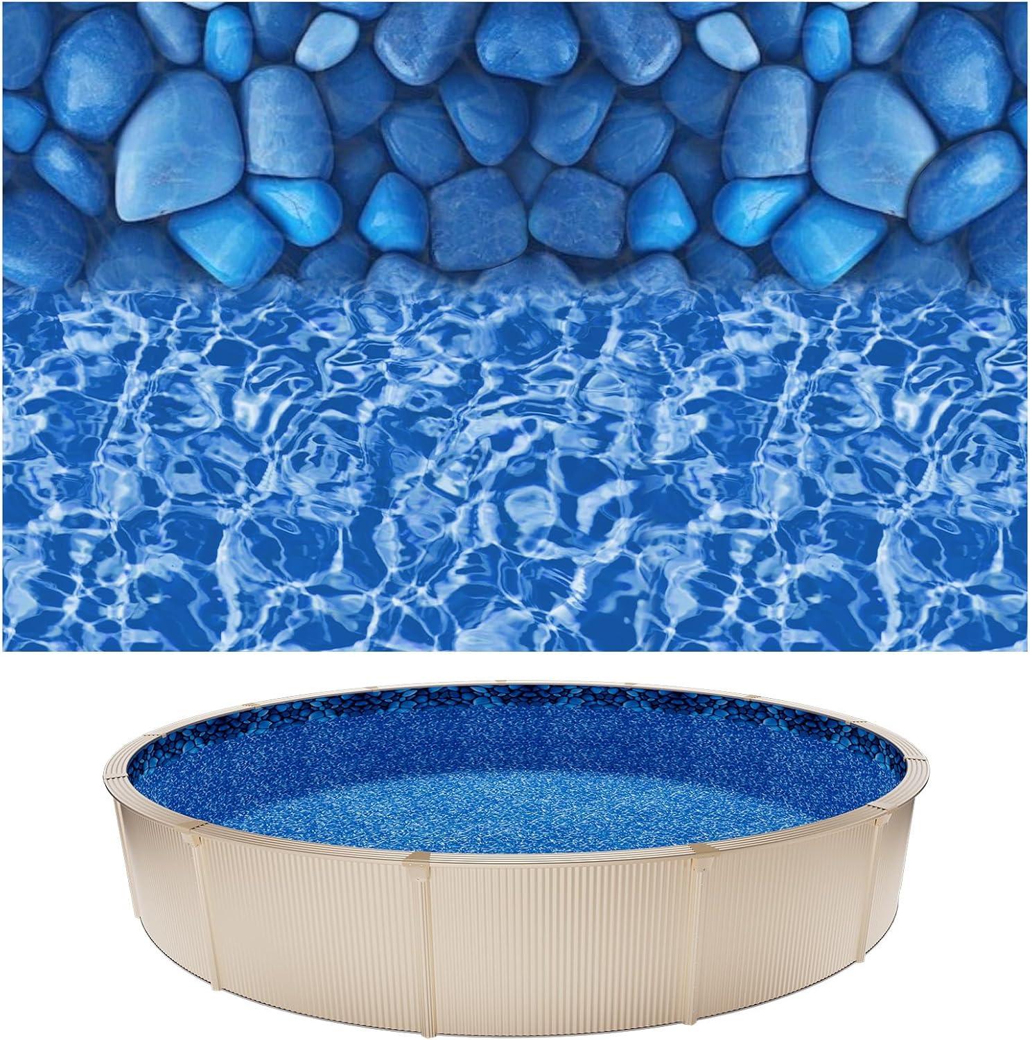 image:imageVEVOR 24ft Round Above Ground Pool Liner Unibead Pool Liners Standard Gauge 52inch Wall Height Designed for Steel Sided AboveGround Swimming PoolsRound