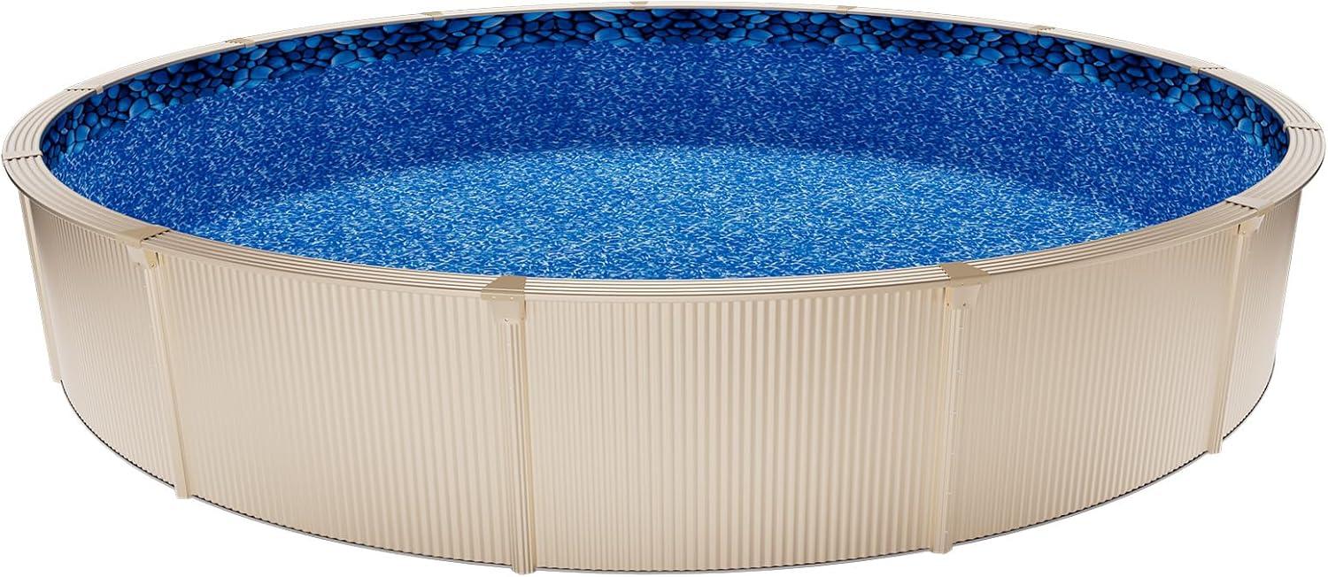 image:imageVEVOR 24ft Round Above Ground Pool Liner Unibead Pool Liners Standard Gauge 52inch Wall Height Designed for Steel Sided AboveGround Swimming PoolsRound