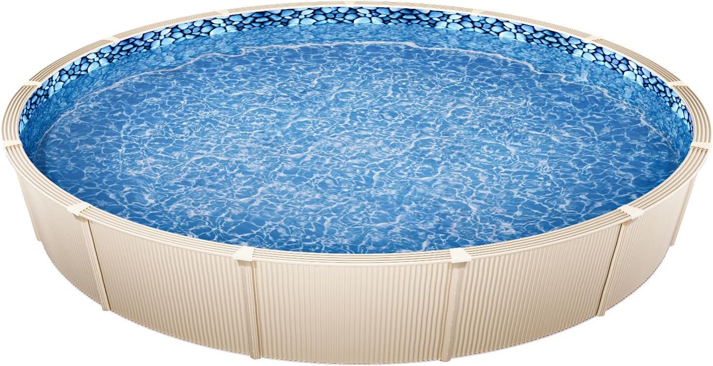 image:imageVEVOR 24ft Round Above Ground Pool Liner Unibead Pool Liners Standard Gauge 52inch Wall Height Designed for Steel Sided AboveGround Swimming PoolsRound