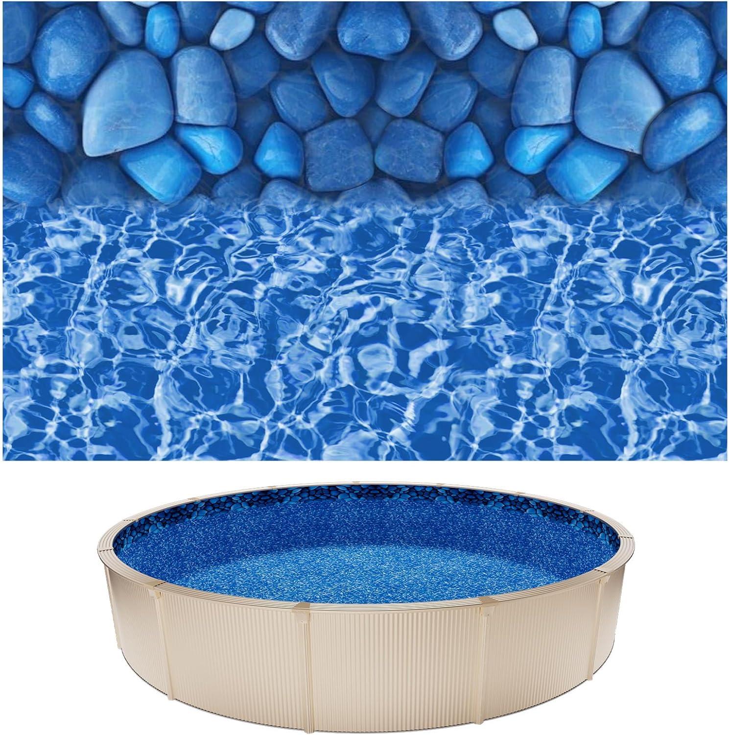 image:imageVEVOR 24ft Round Above Ground Pool Liner Unibead Pool Liners Standard Gauge 52inch Wall Height Designed for Steel Sided AboveGround Swimming PoolsRound