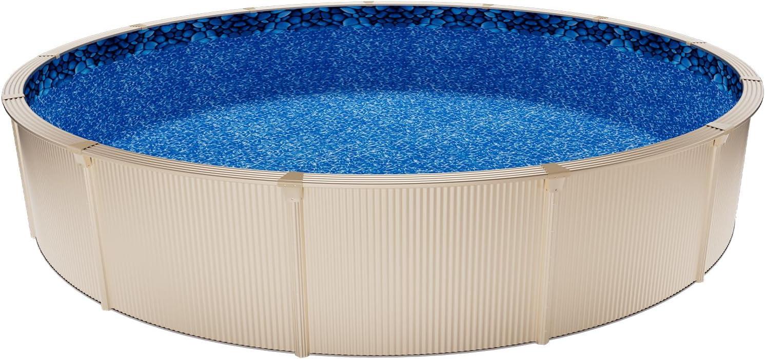 image:imageVEVOR 24ft Round Above Ground Pool Liner Unibead Pool Liners Standard Gauge 52inch Wall Height Designed for Steel Sided AboveGround Swimming PoolsRound