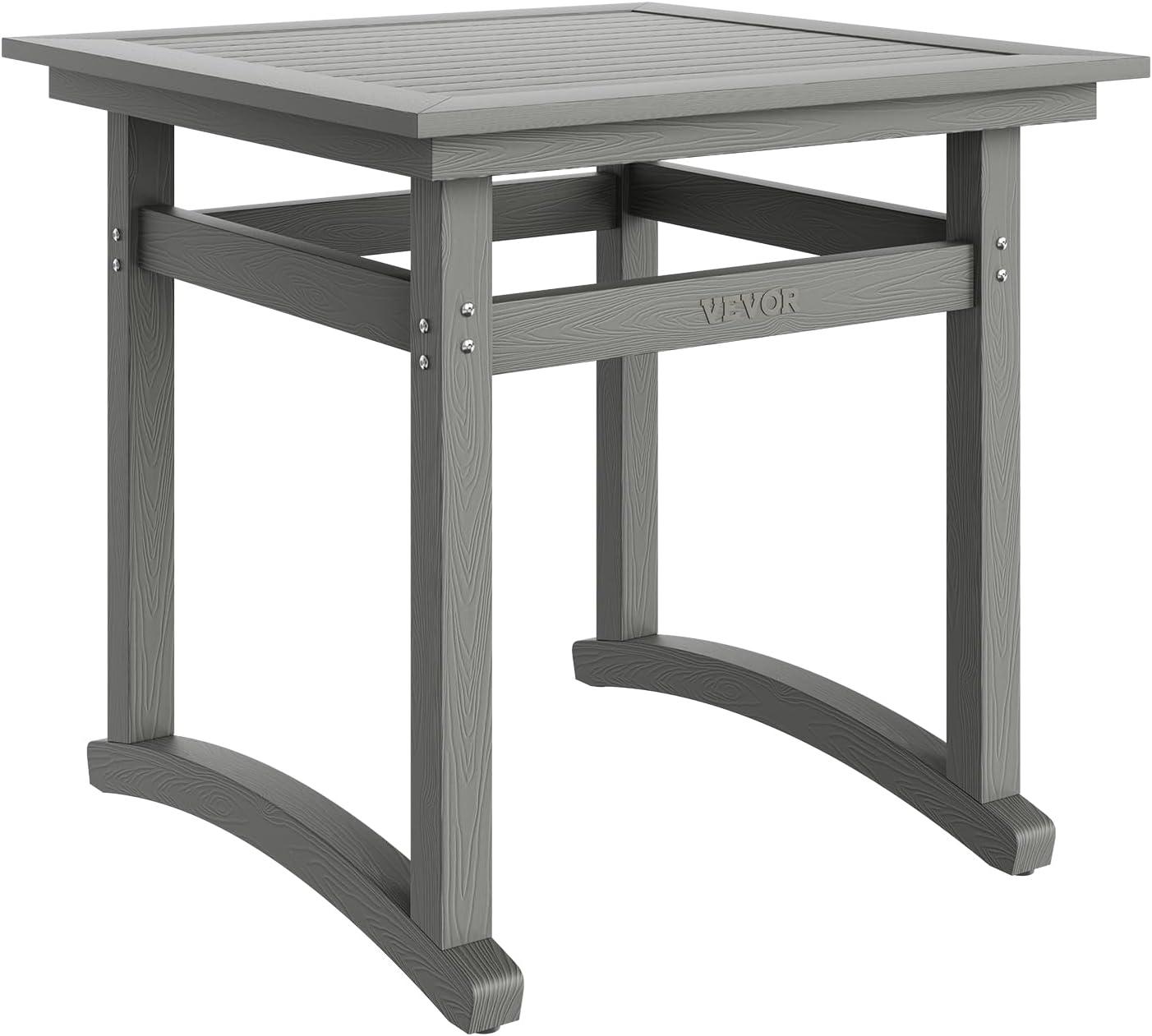 image:imageVEVOR 5 Pieces Patio Dining Set Outdoor Square Furniture Table and Chairs All Weather Garden Furniture Table Sets HIPS Small Patio Conversation Set for Lawn Deck Backyard Poolside Light Gray