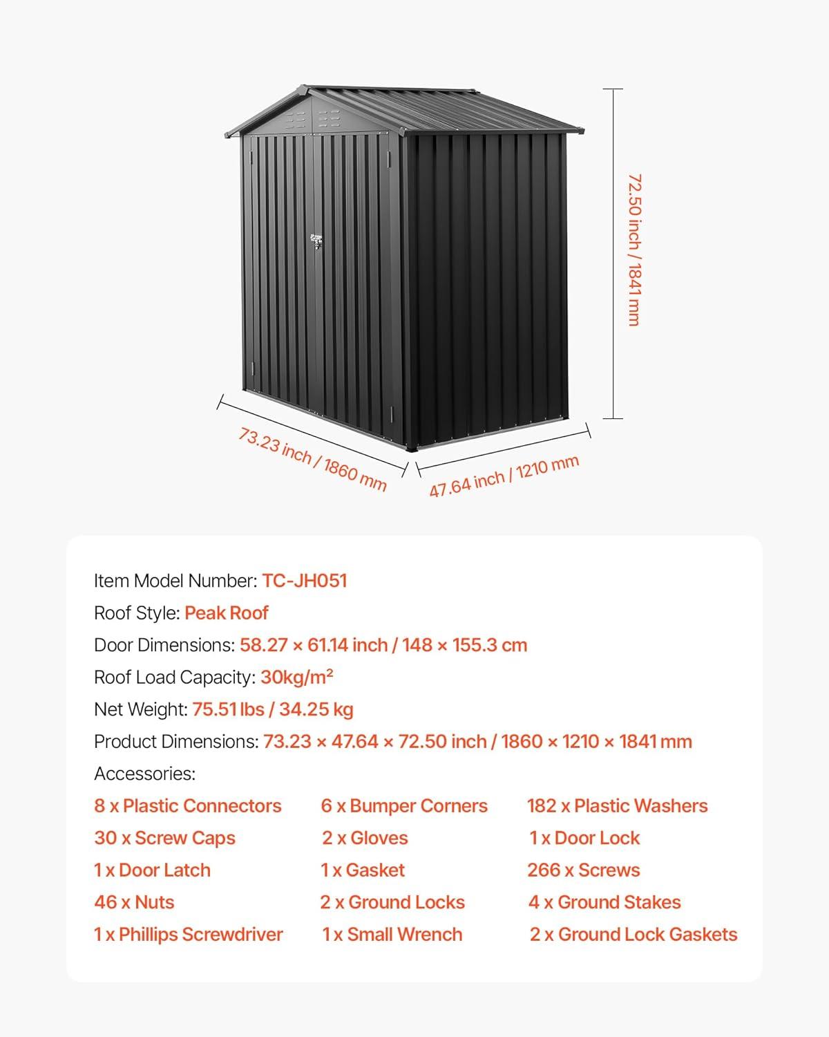 image:imageVEVOR 6 x 4 FT Metal Garden Shed Outdoor Storage Shed with Lockable Doors amp 4 Louver Vents Peak Roof Metal Sheds Outdoors Storage Storaged Sheds Clearance for Backyard Garden Patio Bike Gray