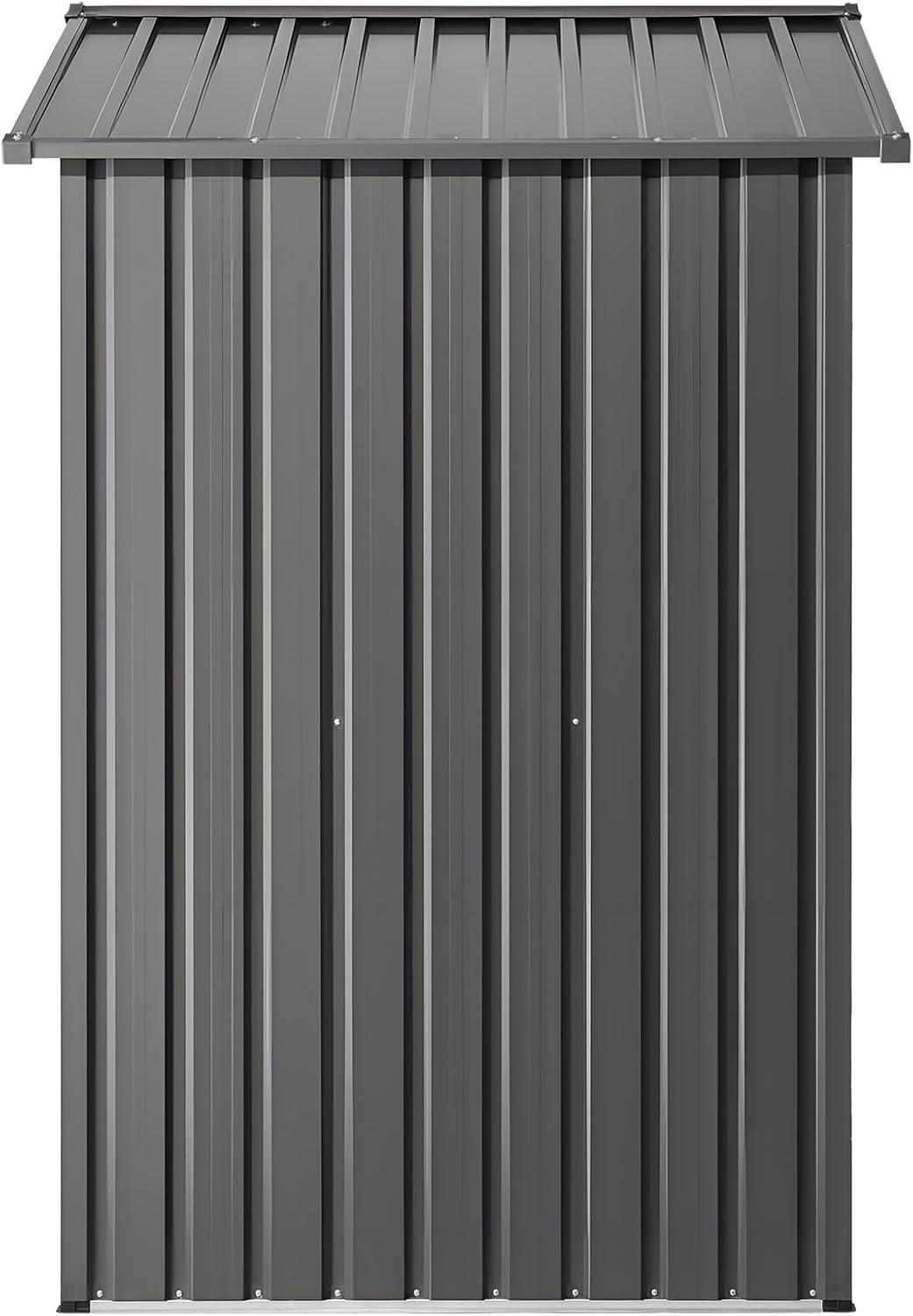 image:imageVEVOR 6 x 4 FT Metal Garden Shed Outdoor Storage Shed with Lockable Doors amp 4 Louver Vents Peak Roof Metal Sheds Outdoors Storage Storaged Sheds Clearance for Backyard Garden Patio Bike Gray