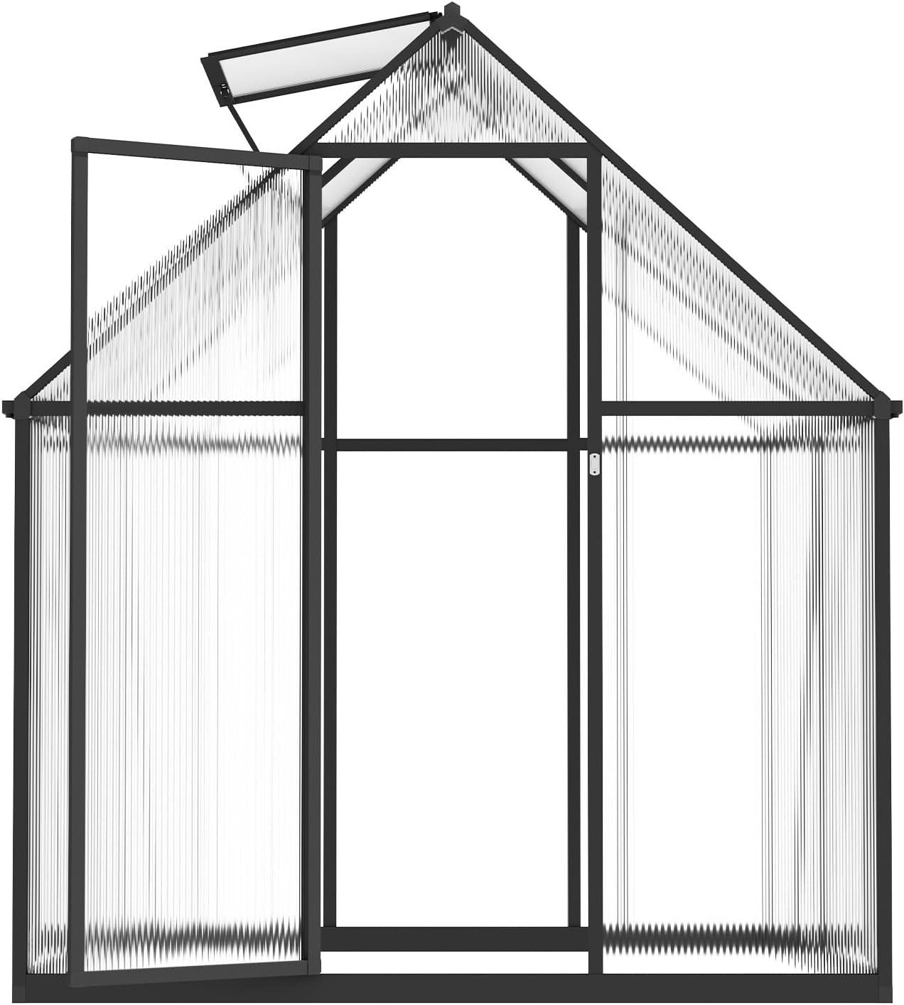 image:imageVEVOR 6 x 4 FT Polycarbonate Greenhouse Heavy Duty Outdoor Green House with Adjustable Vent amp PushPull Lockable Door Quick Setup Aluminum Frame Walkin Greenhouse Sunroom for Outside Garden Lawn64 Ft