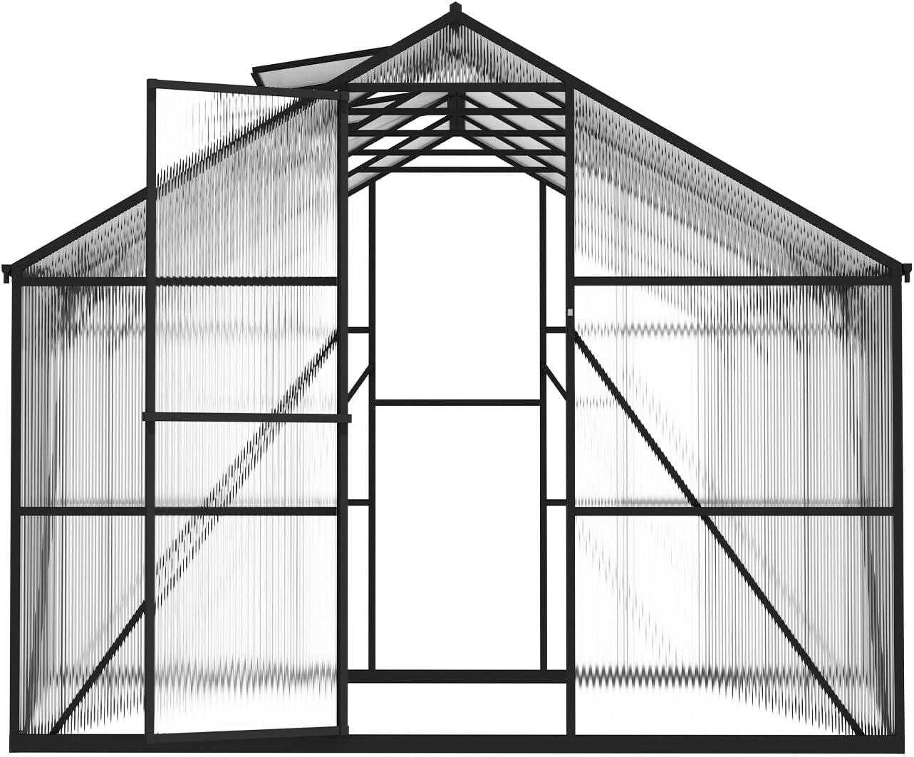 image:imageVEVOR 8 x 10 FT Polycarbonate Greenhouse Heavy Duty Outdoor Green House with Adjustable Vents amp PushPull Lockable Door Quick Setup Aluminum Frame Walkin Greenhouse Sunroom for Outside Garden Lawn