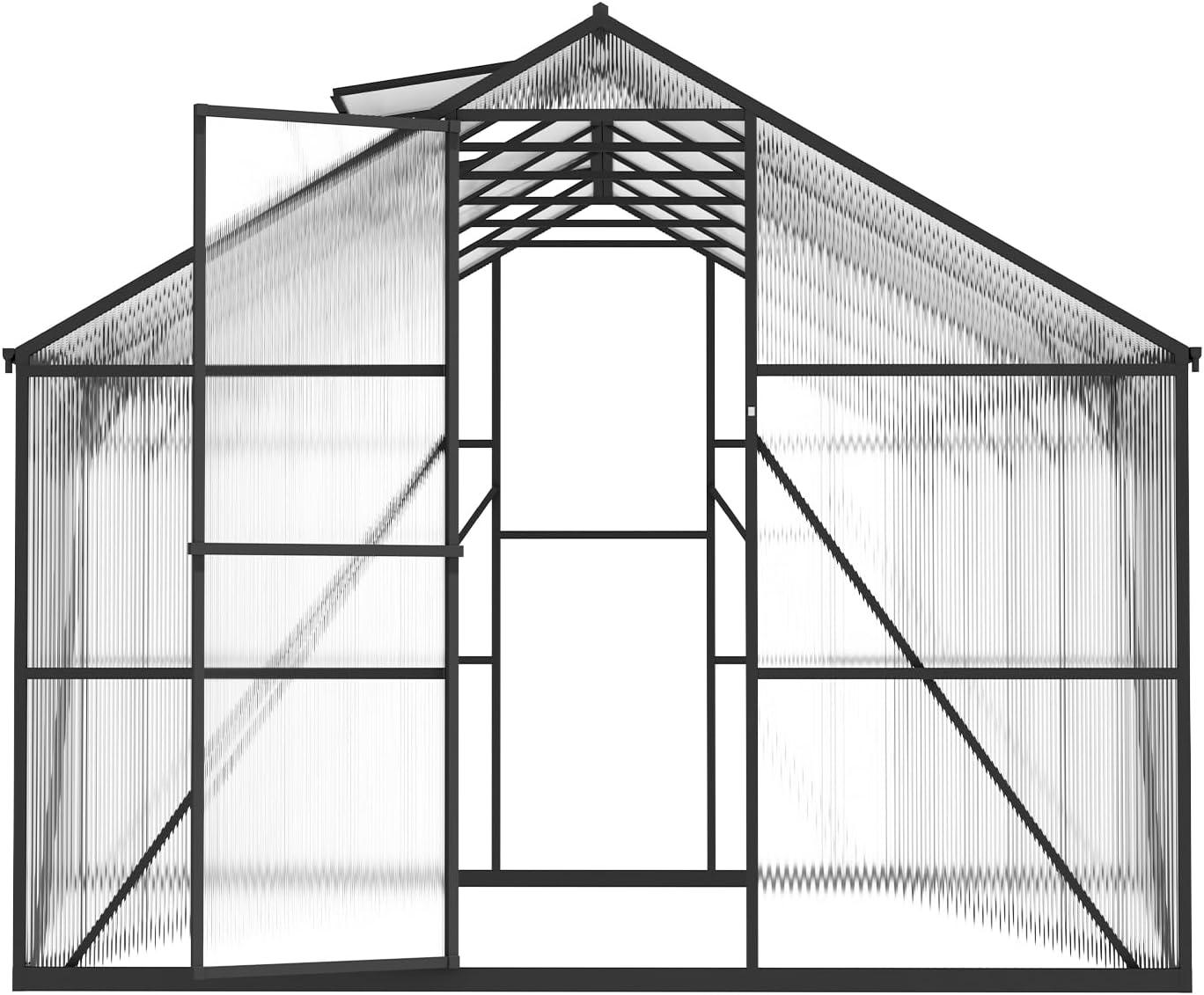 image:imageVEVOR 8 x 12 FT Polycarbonate Greenhouse Heavy Duty Outdoor Green House with Adjustable Vent amp PushPull Lockable Door Quick Setup Aluminum Frame Walkin Greenhouse Sunroom for Outside Garden Lawn