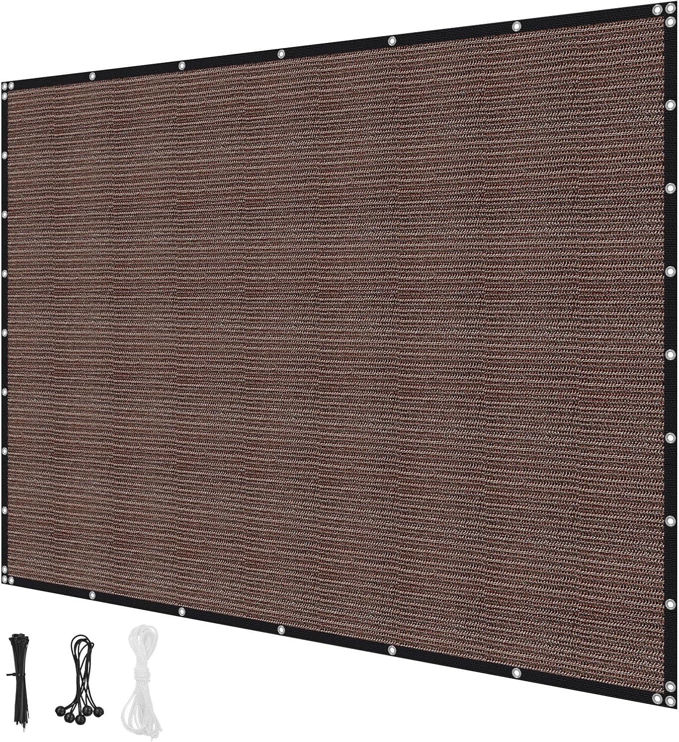image:imageVEVOR 90 Sun Shade Cloth 10 x 12 ft Pergola Shade Cover with Stainless Steel Grommets Sun Shades Canopy Privacy Screen with 140 GSM HDPE Material for Outdoor Patio Garden and Backyard Brown8 x 12 ft Brown