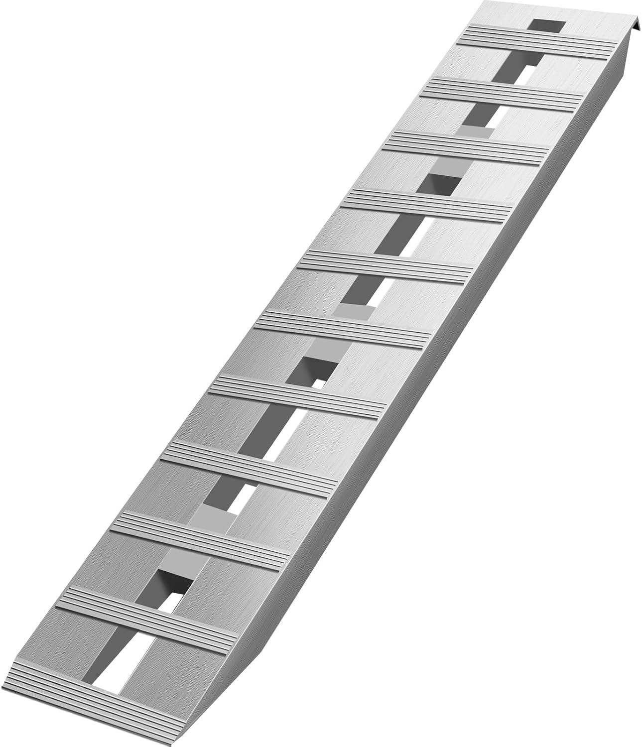 image:imageVEVOR Aluminum Ramps 1250lbs Straight Ramp with Treads and Load Straps Portable Loading Ramp for Motorcycles ATVs Trucks Lawn Mower Dirt Bike Garden Tractor 78 L x 12 W 2Pcs6000lbs